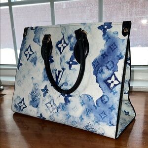 Blue and White Designer Tote Bag